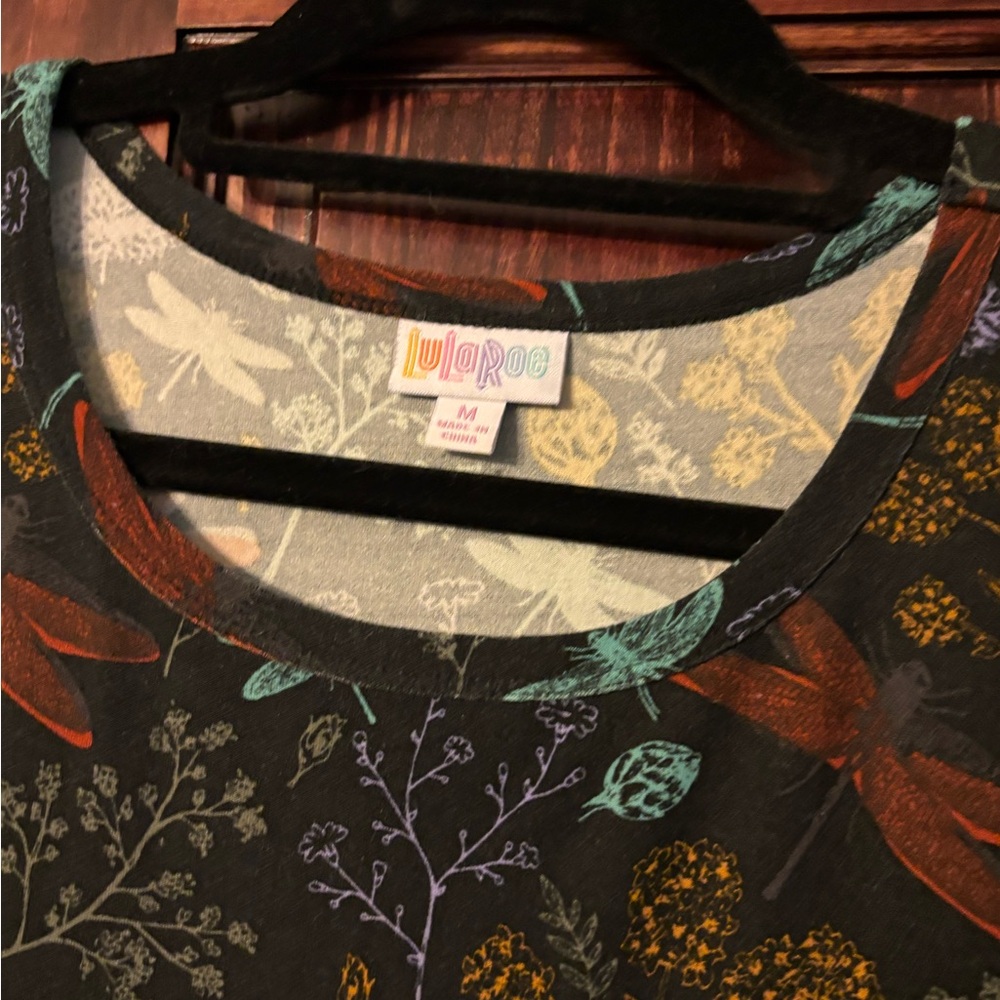 LuLaRoe Multicolor Botanical Dragonfly Carly dress